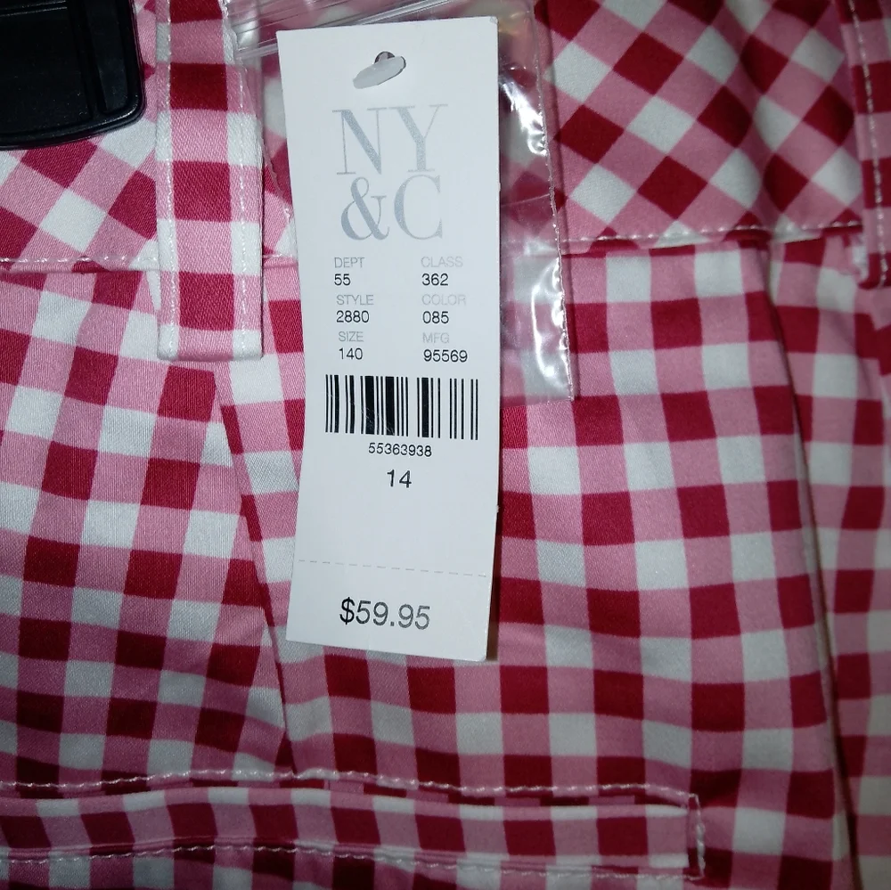 NWT/7th Ave New York and company red and Bermuda shorts/size 14